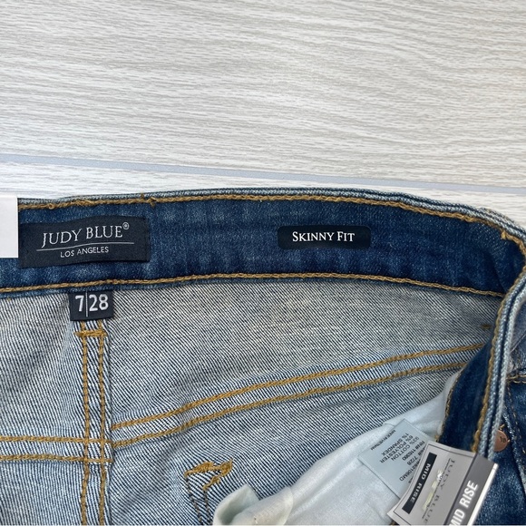 Judy Blue Skinny Fit Midrise JB82106MD Denim Stretch Jeans Women’s size 7/28 New - Picture 8 of 11